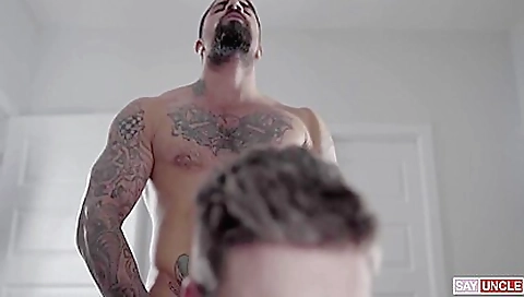 Mature couple fucks in the kitchen