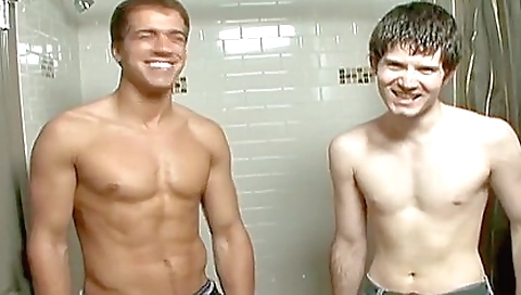 Showering hot blonde